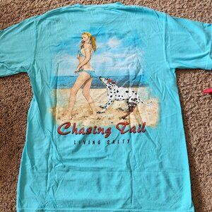 Sea Dog Chasing Tail Living Salty Comfort Colors Tee